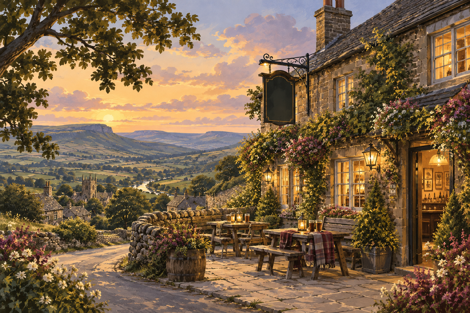 Folkshire illustration of village pub